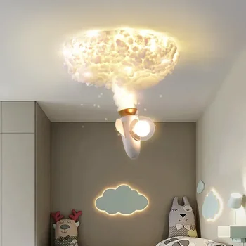 נורדי יצירתי אורות התקרה מצוירת מטוסי סילון רקטות נורות Led עבור בנים בנות עיצוב חדר ילדים השעיה Luminaire
