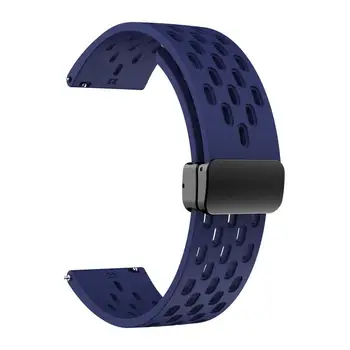 סיליקון רצועת השעון סיליקון Wristbands Smartwatch רצועות 22mm להקת שעון עמיד למים מגנטי קיפול אבזם להקת שעון
