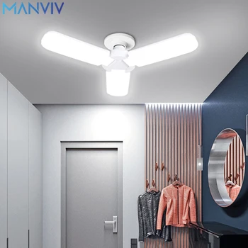 MANVIV E27 LED הנורה לבן קר, לבן מתקפל הנורה LED הביתה התקרה אור האורות של החנייה 180°מתקפלת Led תעשייתית
