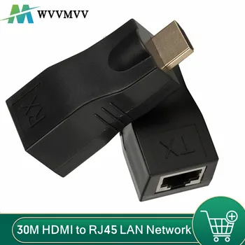 WvvMvv 4K HDMI תואם-Extender כדי RJ45 LAN רשת סיומת TX RX Cat5e CAT6 כבל ה-Ethernet 30M PS3 HDTV HDPC DVD STB