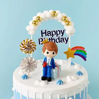 1PC ורוד כחול רך פונפון ענן עליונית עוגת יום הולדת מסיבת DIY העוגה העליונה דגלים עיצוב עליונית עוגת פסטיבל המפלגה Supplie