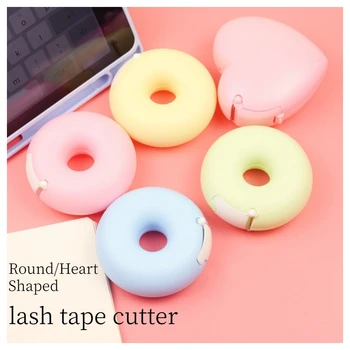 1pc צבע ממתקים הקלטת קאטר נייד הקלטת כלי יצירתי עגול/בצורת לב הארכת ריסים מיני פלסטיק הולדר קלטת
