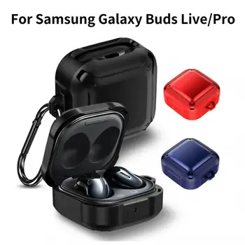TPU Case for Samsung Galaxy ניצנים חי/Pro Wireless Bluetooth אוזניות כיסוי מגן עם Carabiner אוזניות אביזרים