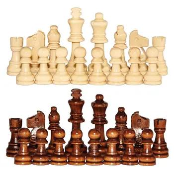 32PCS 2.2 עץ שחמט עם רפידות מגן הבינלאומי המילה לוח שחמט מעץ חינוך משחק השחמט הסטנדרטי Tournamen