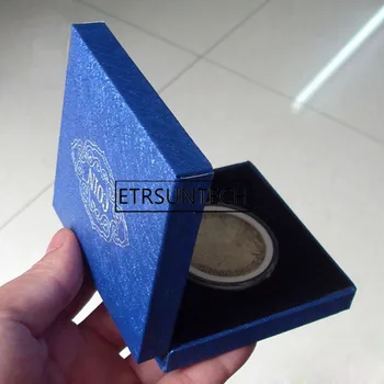 50pcs כחול מתנה להציג את תיבת יוקרה מטבע מדליית מצגת להתאים את התיק כמוסה עבור מטבעות אוסף כלי