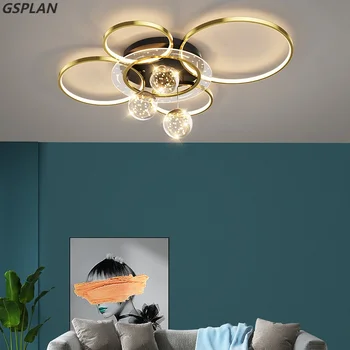 מודרני Gypsophila LED אורות התקרה טבעות מעגל מנורת תקרה חי האוכל חדר השינה דקורטיבי בכניסה Luminaire הברק עיצוב