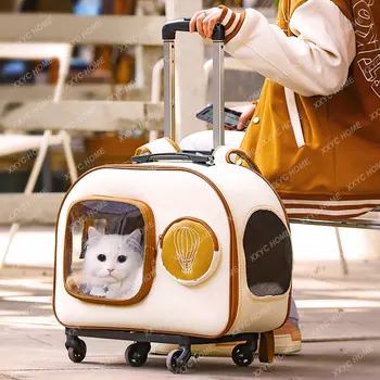 חתול שקית ניידת לחיות מחמד עגלה תיק חתול תרמיל כלב טיולון נסיעות חתול