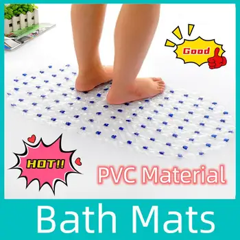 PVC נגד החלקה אמבטיה מחצלות מלבן רך מקלחת, אמבטיה עיסוי מחצלת 1PC כוס יניקה החלקה האמבטיה שטיח גדול גודל
