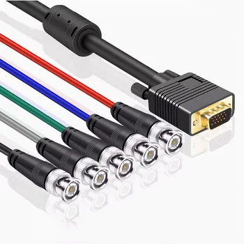 VGA DVI כדי RGBHV רכיב כבל 5x BNC לכבל VGA מתאם וידאו Cable1.5m 3m, 5m 10m