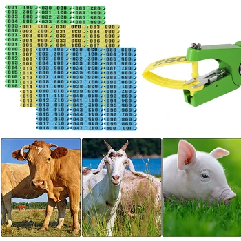 חזיר בקר כבשים נגד שפיכת האוזן תג עם הדפסת לייזר מספר 001~100 חיות משק עופות חיות החווה תגי זיהוי