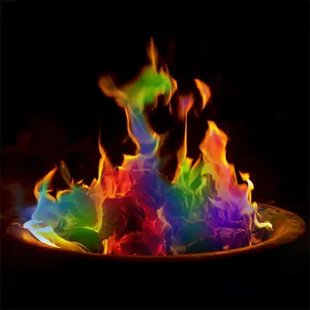 מעולה למדורה צבען אבקה מסנוור אש להראות לאורך זמן נייד קסום להבות אש שינוי צבע מנות