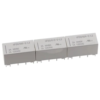 1PCS HFD2- 005 012 024 -S-L2 סליל כפול מגנטי תמך ממסר 10-pin 2-pack המרה אמיתית