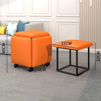 קיפול כסא הברזל 5, 1 ספת צואה הסלון רהיטים רב תכליתיים אחסון כיסא מותאם אישית