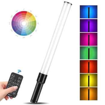 PULUZ 144 נוריות צילום כף יד RGB מקל אור עם שלט 360 מלא צבע RGB וידאו אור 2500k-9900k 2600mAh