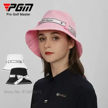 PGM לנשימה אנטי-זיעה גולף דלי כובעים לנשים השמש מוגן גולף מגן השמש כובע נשי אנטי UV דייג כמוסות עם עניבת פרפר