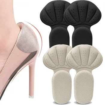 2 ב 1 בצורת T מוסיף נעלי נשים העקב רפידות רגל מוצרי טיפוח עקבים גבוהים מגיני נעליים, מדרסים אורטופדיים עקב תומך