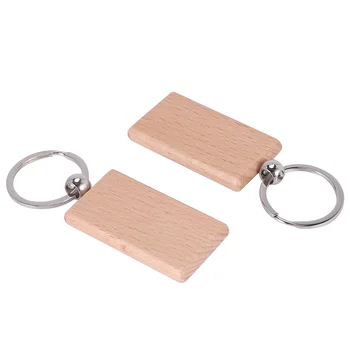 40 יח ' ריק עץ מחזיק מפתחות מלבני חריטה מפתח Diy עץ, מחזיקי מפתחות מפתח קטגוריה ניתן לחרוט מתנות Diy