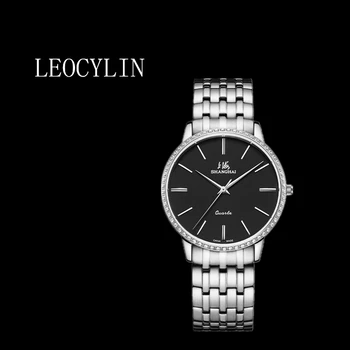LEOCYLIN שנחאי המקורי קוורץ שעונים ספיר עמיד למים עסקי האופנה לגברים קריסטל שעוני יד Relogio Masculino