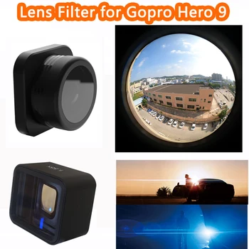 עבור Gopro Hero 9 שחור תנועה המצלמה 1.55 X סרט עדשת עין הדג מסנן מסך רחב תצוגה אופקי מוגבר רחב Accessorie