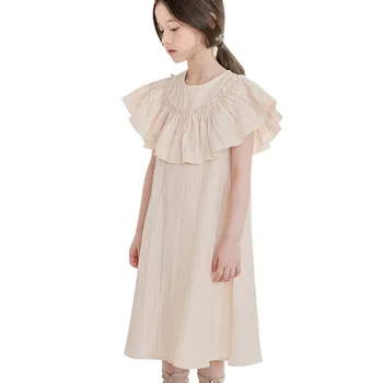 תינוקות ילדים נוער בנות מוצק כותנה לפרוע הזיקוק השמלה 2 16 שנים ילדה נערת אופנה מזדמנים שמלת נסיכה בגדים