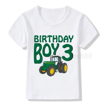 ילד יום ההולדת מספר הדפסת החולצה T החופר ילדים ילד יום ההולדת חולצות ילד&ילדה מצחיק מתנה חולצת טי מתנת בנים בגדים