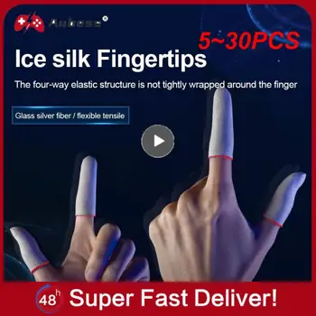 5~30PCS משחק נייד האצבע כפפות Sweatproof אנטי להחליק מסך מגע האצבע שרוול לנשימה המשחקים האצבע כיסוי עבור גיימר
