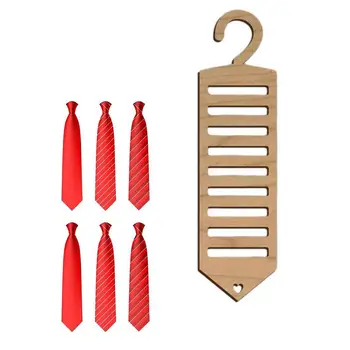 לקשור מתלים עבור גברים ארון עץ החגורה קולב מתלה לחיסכון במקום עניבה וחגורה קולב ארגונית אחסון מדף על הארון