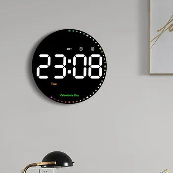 אלקטרוני שעון קיר LED דיגיטלי טמפרטורה שעוני קיר בעיצוב מודרני עיצוב הבית שעון מעורר קישוט סלון שעונים