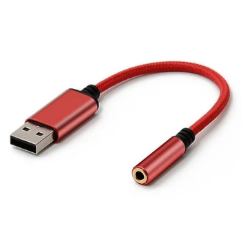 USB 3.5 Mm אוזניות אודיו מתאם,סטריאופוניים חיצוניים כרטיס קול למחשב, מחשב נייד, PS4,עבור Mac וכו ' (0.6 מטר)