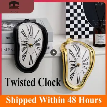 סוריאליסטי נמס השעון שקט נמס שעון קיר סלבדור דאלי סגנון קיר שעון דקורטיבי בבית במשרד מדף שולחן שולחן מתנה