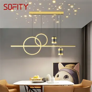 SOFITY נורדי תליון מנורה יצירתי LED בציר אביזרי נוי לבית המגורים בחדר האוכל נברשות זהב