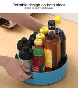 הפלסטיק המסתובב 360 מעלות תיבול בקבוק מגש אנטי להחליק ללבוש עמיד אחסון חכם ניידים למשק בית כלי מטבח