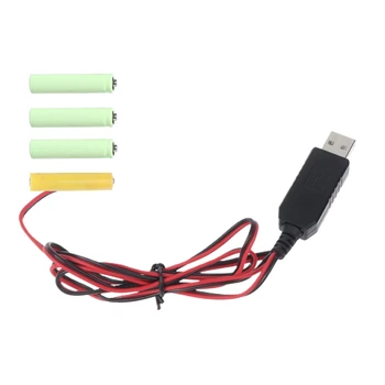 USB ל-6V אספקת חשמל כבל מתאם להחליף 4 x 1.5 V LR03 סוללות AAA בעבור השלט רחוק צעצוע מנורת LED