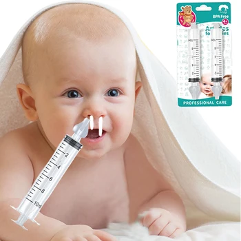 2 יח ' ילדים מחט צינור באף מכשיר היניקה התינוק בריאות התינוק החדש האף כביסה שואב מזרק ילדים דלקת האף כביסה