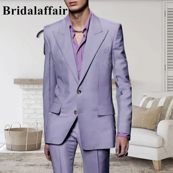 Bridalaffair ויולט 2022 חדש עסק של גברים מזדמנים בלייזרס 2 חתיכות חליפות להגדיר את המעיל שאיפה סעודת החתונה הפורמלי יומי Homme