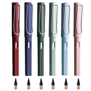 6Pcs לנצח עפרונות תכליתי חוסך זמן לכתוב כלים אנטי-הפסקה ארוכה תוחלת החיים עפרונות