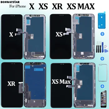 OLED עבור iPhone XS מקס איכותיים לבדוק ולבדוק אחד אחד עבודה מגע זכוכית עבור X XR XS המקורי תצוגת LCD מחליף