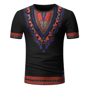 אפריקה 3D מודפס שרוול קצר האופנה מזדמן 3D אתני חולצת הטריקו של גברים קיץ צוואר עגול החג חולצה