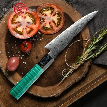 דמשק סכין שף יפנית VG10 פלדה השירות קטנוני קילוף עגבניות סטייק סכיני מטבח כלי בישול הקצב ברביקיו סכו 