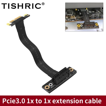 TISHRIC Pcie lx כדי 1x כפולה זווית ישרה כבל מאריך PCIE X1 קמה כבל 1X כדי 1X כבל מאריך 1X PCI Express כרטיס Riser