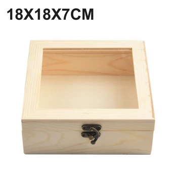 אוצר תיבת אחסון מתנה צירים קופסת תכשיטים בהתאמה אישית של אורן מזכרת כיכר תיבת עץ 1pcs מיכל