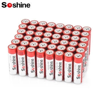 Soshine 1.5 V AA אלקליין חד פעמיות. סוללות 48PCS AA העיקרי יבש סוללות LED אור צעצועים פלאש מצלמה שייבר נגן תקליטורים