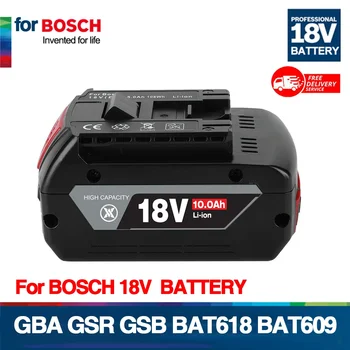 חדש 18V 10Ah נטענת Li-Ion סוללה 18V Bosch כלי עבודה גיבוי 6000mah נייד החלפת BAT609 נורית החיווי