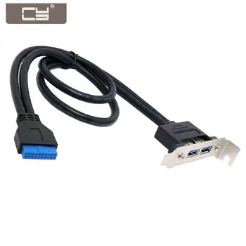 Chenyang CYDZ USB 3.0 נקבה לוח אחורי כפול יציאת לוח האם 20pin כבל עם פרופיל נמוך 95mm גובה PCI סוגר 40 ס 