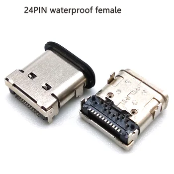 1-3pc Type-c מיקרו 24 pin USB 3.1 שן צלחת עמיד למים לטבול SMT מחברים הנשית בנמל ' ק הזנב התקע לשקע חשמלי, מסופים