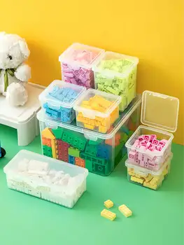 WORTHBUY צעצוע קופסא לאחסון שטח להציל ילדים, אבני הבניין ילד פלסטיק Stackable תיבה קוסמטית