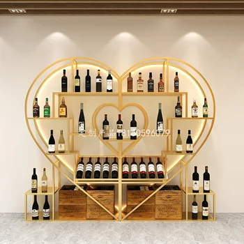 פאר מודרני יין בעל קומבי זהב אנכי בר אחסון ארגונית היינות הסלון פורטה Bottiglie יין בר קישוט