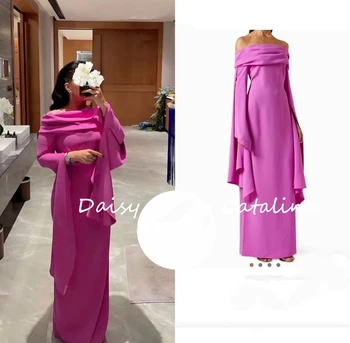 O הצוואר מן כתף שמלת ערב ורודה יוקרה שמלות נשף גאלה ערב הסעודית הרשמית של נשים מסיבת חתונה שמלת 2024 בהזמנה אישית