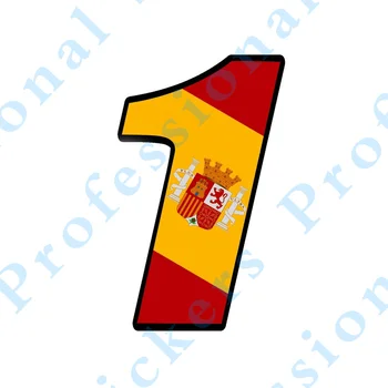 חם מספר הלאומי דגל ספרד ספרד הגולגולת דבק ויניל מדבקה לרכב אוטומטי מוטוקרוס מוטו ספורט להתחיל מירוץ כוונון
