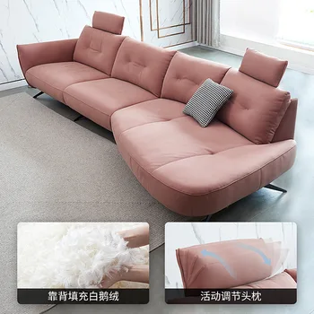 פשוט מאוד ספת עור בסלון שילוב מיוחד בצורת גבוהה-מחפש פונקציה חשמלי הספה